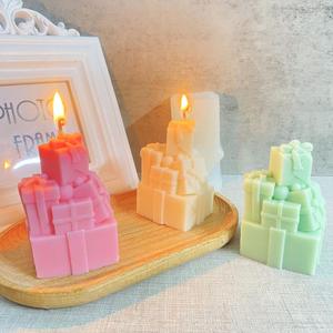 New Christmas Gift Box Candle Aromatherapy Candle Stacked Gift Box <b>Resin</b> Candle <b>Silicone</b> Mold - Product Image 1