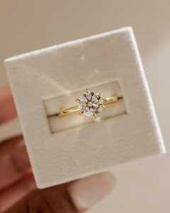 Anillo Solitario de Diamante de Corte Redondo de Moda para Mujer, Cultivado en Laboratorio, 2.02CT, con Oro Sólido de 18K, Regalo de Promesa para Amantes, para Bodas y Fiestas - Product Image 2