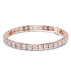 10K Rose Gold Lab Grown Round Brilliant Cut Diamond Line Luxury <b>Bracelet</b> - Product Image 1