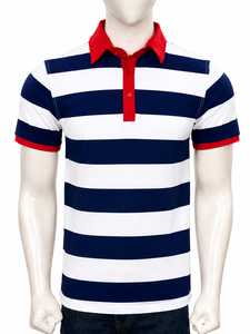 Chemise AERO pour homme à rayures, boutonnée, manches courtes, en coton Oxford, décontractée, avec logo frontal, infroissable, respirante, design tricoté - Product Image 5