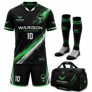 Wholesale Customized Unisex Breathable Soccer Uniform Set 100% Polyester Sublimation Football Uniform Kit - Product Image 5