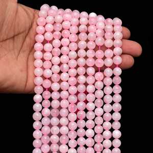 Perles rondes en quartz rose naturel Chakralume, 15 pouces, pour la fabrication de bijoux, vente en gros, mode, Rajasthan - Product Image 6