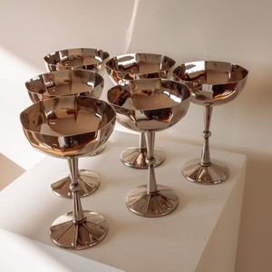 Handmade Brass Wine Glass Set Gold Goblets Elegant <b>Drinkware</b> for Wedding Party Barware Home Decor Gift Set - Product Image 6