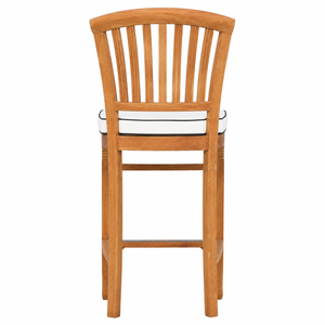 Solid Teak ArchTeak Designer Counter <b>Stool</b> Modern Backless Luxury Upholstered Cushion High Chair Restaurant Bar <b>Dining</b> - Product Image 3