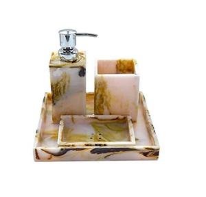 Juego de Baño de Resina de Fábrica Directa, 4 Piezas, Personalizado para el Hogar, Dispensador de Jabón, Portacepillos de Dientes, Bandeja para Artículos de Baño, al Mejor Precio - Product Image 1