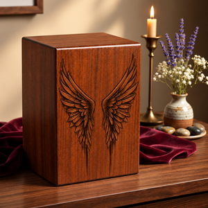 Wooden Cremation Urn Human Ashes <b>Memorial</b> Urn Brown Burial <b>Keepsake</b> <b>Box</b> Custom Size - Product Image 5