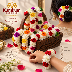 กำไลข้อมือดอกมะลิอินเดียประดิษฐ์สุดฮิต น้ำหนักเบา สีขาว สำหรับเพื่อนเจ้าสาว ของตกแต่งผมสำหรับงานรับปริญญา - Product Image 3