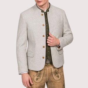 Veste traditionnelle pour hommes de qualité supérieure, style bavarois allemand, col montant, vêtements d'hiver pour l'extérieur, vente en gros - Product Image 1