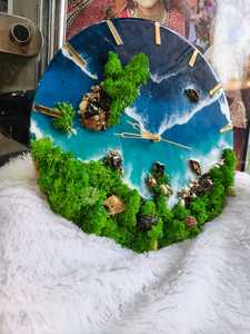 Horloge murale/de table mécanique en bois et résine de luxe moderne, commande tactile par application, écologique, alimentée par piles, design mignon, décoration d'intérieur - Product Image 6