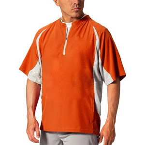 Streetwear With Stand Collar Cage <b>Jackets</b> Sportswear Short Sleeve <b>Half</b> <b>Zip</b> Front Custom Baseball Cage <b>Men's</b> <b>Jackets</b> For Sale - Product Image 5