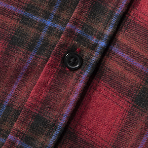 Chemises à manches longues en coton à carreaux rouges fantaisie, confortables et chaudes, pour hommes, chemise en flanelle à carreaux - Product Image 3