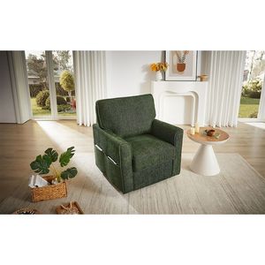 Poltrona con botte di accento girevole a 360 gradi con tasche laterali sedia da soggiorno verde per ufficio o uso alberghiero - Product Image 1