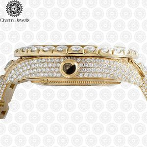 Charm_Jewells Men's Luxury Stainless Steel <b>Watch</b> 42mm Tonneau <b>Case</b> Diamond Encrusted Hollow Dial Analog Quartz Movement - Product Image 4
