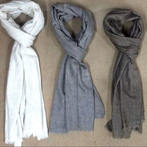 Bufanda de cachemira pura, en tonos naturales - Product Image 1