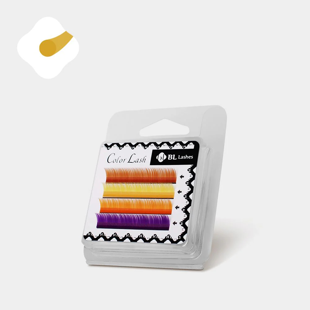 Mélange de couleurs (rouge-brun, jaune, orange, violet)