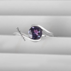 Anillo de Compromiso de Alejandrita, Anillo de Boda Vintage, Anillo de Regalo de Aniversario Único, Anillo de Propuesta para Ella, Anillo Único para Mujer - Product Image 2