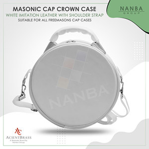 Premium Masonic Crown Cap Case & Scottish Rite <b>Hat</b> <b>Box</b> (White) with Zipper Closure Lightweight Excellent Protection - Product Image 5