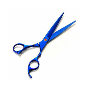 Ensemble professionnel de ciseaux de barbier en acier inoxydable réglables pour droitiers, à lame émoussée, avec peigne noir et logo personnalisé, 5 pièces - Product Image 1