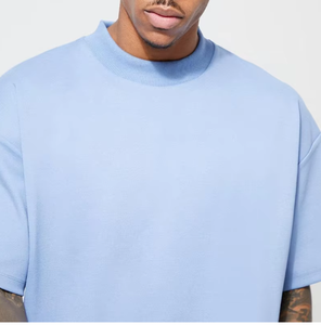<b>Men's</b> Oversized <b>Pink</b> Cotton <b>T</b>-<b>Shirt</b> Regular Sleeve O-Neck Letter Pattern Casual Anti-shrink 210g Knitted Jersey Fit - Product Image 6