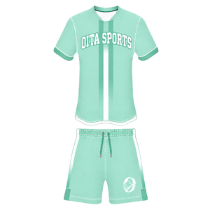 Conjunto de Rugby Verde Menta y Blanco, Jersey de Manga Corta con Cierre Frontal, Pantalones Cortos a Juego, Uniforme Deportivo Transpirable para Entrenamiento de Equipo - Product Image 1