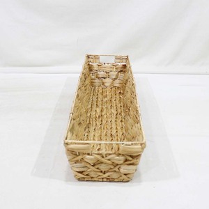 Water Hyacinth <b>Storage</b> <b>Basket</b> <b>Rectangular</b> Woven Organizer Bin with Built-in Handles for Closet Shelf Home Decor - Product Image 5