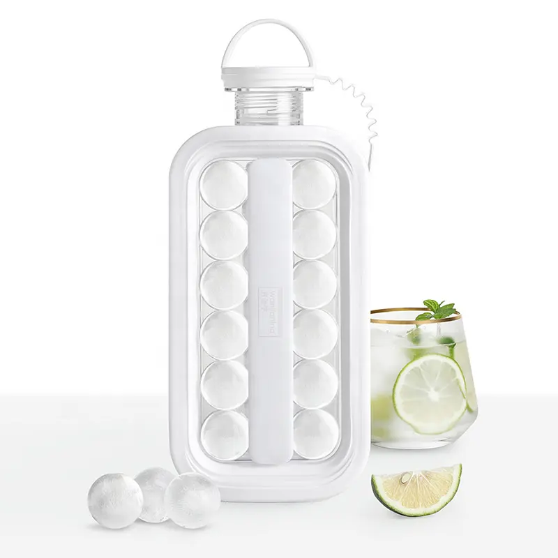 Maisons 2 in 1 휴대용 12 그리드 DIY 아이스 볼 메이커 병 뚜껑 누설 방지 BPA 무료 아이스 큐브 트레이 금형