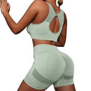 Ensemble de sport 2 pièces personnalisé pour femme : Legging côtelé haute performance et brassière de sport, grandes tailles, design sans couture, léger et séchage rapide - Product Image 6
