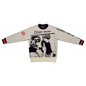 Pull tricoté à imprimé graphique tendance pour femme, col rond en coton vintage, réfléchissant, DTG, vêtements de détente, sweats à capuche pour femme, USA - Product Image 5