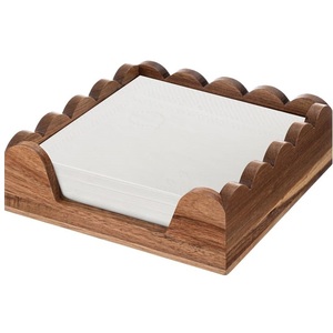Porte-serviettes vintage en bois de teck massif de style mid-century – Support vertical pour mouchoirs en papier en forme de pont arqué - Product Image 3