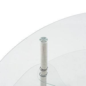 Pisces Tail Clear Wave N103 90*50*45cm Oval Coffee Table with Tempered Glass and Iron Pipe Legs - Product Image 5