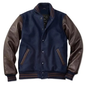 Blousons universitaires enduits grande taille pour hommes, col montant, logo personnalisé positionné sur le devant, vente en gros, veste d'hiver unie coupe-vent - Product Image 2