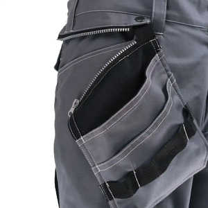 Pantalon de travail gris noir avec poches à outils, pantalon cargo industriel durable pour les travaux de construction - Product Image 5