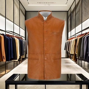 Chaleco de Cuero Genuino de Alta Calidad, Cómodo, Hecho a Medida, de Moda Invernal, Nuevo, Moderno, Casual, Tallas Grandes, Transpirable, Venta al Por Mayor - Product Image 2