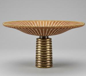 Ensemble de vases de table en bronze faits à la main avec bordure dorée et couvercles - Product Image 3