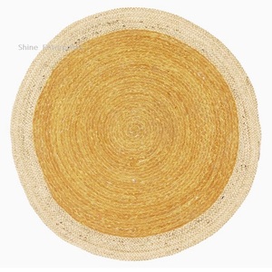 Tapis en jute tressé tendance, de forme ronde, en jute écologique, idéal pour les tapis de table, les tapis de sol, les tapis de cuisine et les tapis de salon. - Product Image 1