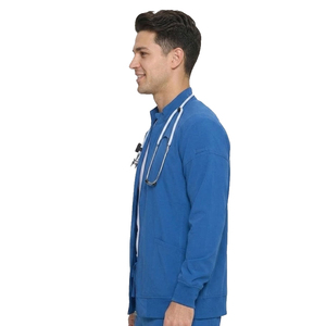 Blouses d'hôpital ajustées pour hommes, vestes de travail médicales pour infirmiers, médecins et personnel hospitalier, blouses à col montant et fermeture éclair pour hommes - Product Image 3