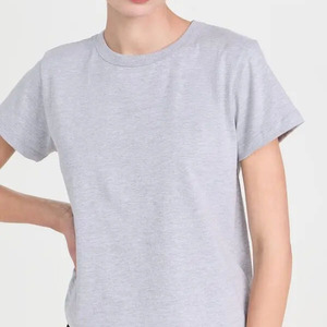 T-shirt femme gris clair, coupe classique, 100% coton, tendance, respirant, tissu de haute qualité. - Product Image 5