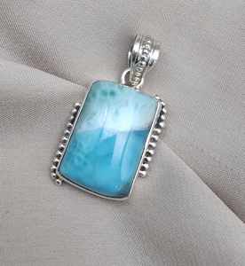 จี้ลาริมาร์ 925 เครื่องประดับเงินสเตอร์ลิงสำหรับผู้หญิงสร้อยคอพลอยธรรมชาติของขวัญเรียบง่ายหรูหรา - Product Image 1