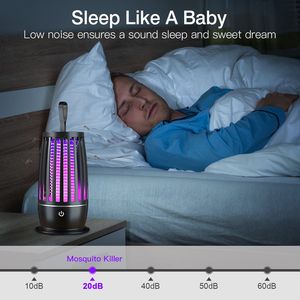 Lampada Antizanzare Ricaricabile a Luce UV, Trappola Elettrica per Insetti con Luce Notturna e Cinghia, Portata di 150 Metri Quadrati - Product Image 6