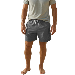 Pantalones Cortos Deportivos Personalizados para Hombre, Color Gris, Cintura Elástica con Cordón, Secado Rápido, Bermuda Casual, 100% Poliéster, Shorts de Baño - Product Image 3