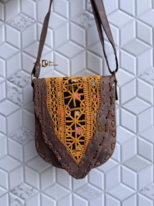 <b>Genuine</b> Real Leather Banjara Look Women's Stylish Handmade Lightweight Sling Bag Multi-Color Letter Tassel Decoration Snap - Product Image 4