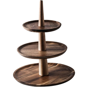 Wood Server <b>Cake</b> <b>Stand</b> Wholesale Supplier Wood <b>Cake</b> <b>Stand</b> Wood <b>Cake</b> <b>Stand</b> <b>3</b> <b>Tier</b> Round Multi Layer Handmade Serving Display - Product Image 3