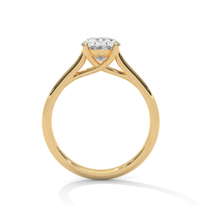 Premium Quality Solitaire Diamond Ring Crafted From 14k Yellow Gold Featuring Oval Cut Lab Grown Diamond In Prong Setting - Product Image 3