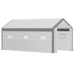 Serra da Giardino Grande 20 L X 10 L X 9 A con 8 Finestre Chiudibili, Porta Avvolgibile e Copertura in PE Resistente alle Intemperie - Product Image 1