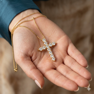 Pendentif Croix Jésus en Or Massif 10K Personnalisé avec Serties, Collier à Attache Discrète, Bijoux Religieux Chrétiens Naturels, Breloques Unisexe - Product Image 4