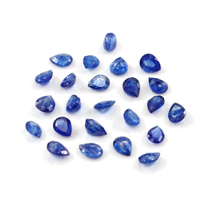 Saphirs bleus naturels de Bangkok, taille poire calibrée 4x5mm, pierres précieuses de saphir bleu naturel facettées pour la création de bijoux - Product Image 4