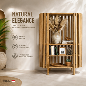 Étagère d'angle en teck naturel pour livres, bibliothèque en bois massif, mobilier de salon, fournisseur B2B, exportation sur mesure - Product Image 5