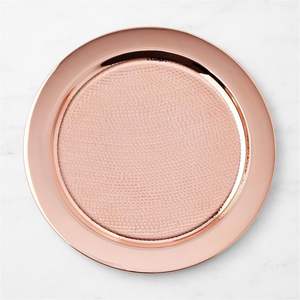 Assiettes de présentation décoratives en cuivre martelé et acier inoxydable pour la restauration hôtelière, les mariages et la décoration d'événements (vente en gros) - Product Image 3