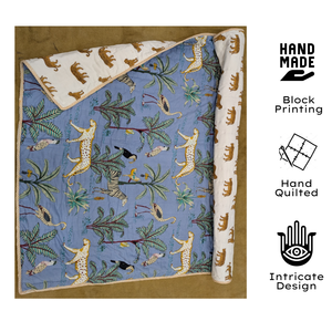 Wholesale 100% Cotton Baby Quilt Hand Block Printed All Season Soft Lightweight Handstitched Customizable Eco-Friendly Gifting - Product Image 2
