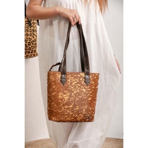 LW Custom Large Luxury Brown Leather <b>Tote</b> Laptop Handbag Ladies' Summer Casual Luxury Work Shoulder Bag - Product Image 1